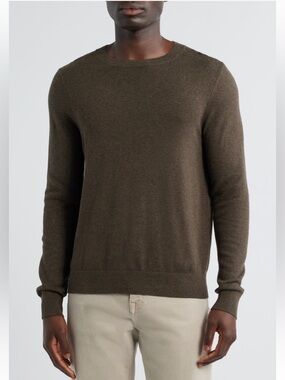 Nordstrom Cotton Cashmere Crewneck Sweater Brown Men’s M